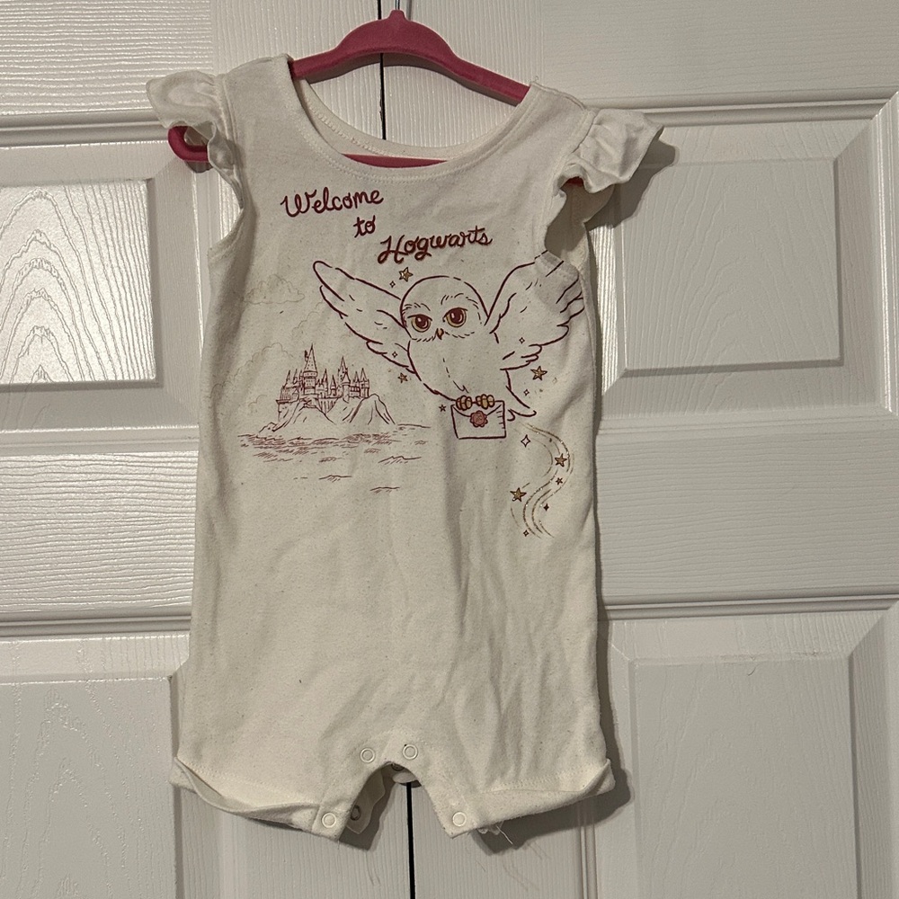 White Harry Potter Baby Romper